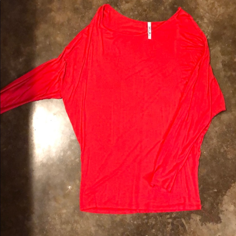 Bright red dolman top